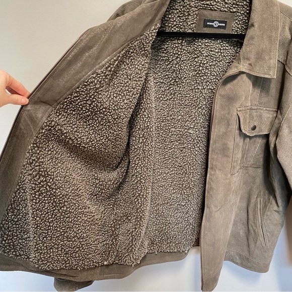 Patriotic Marines Leather Jacket Faux Sherpa Lined Bradford Exchange Military XL - Picture 8 of 14